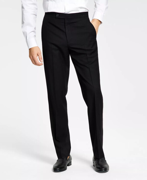 Men's Classic-Fit Stretch Black Tuxedo Pants, Created for Modazone Black - 2