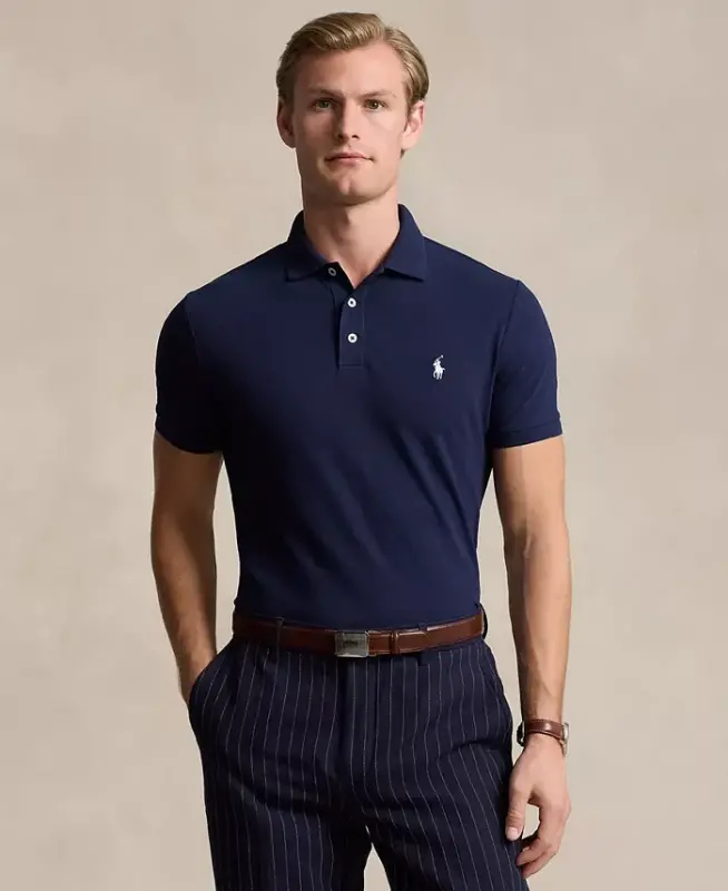 Men's Classic-Fit Stretch Mesh Polo Shirt - 1