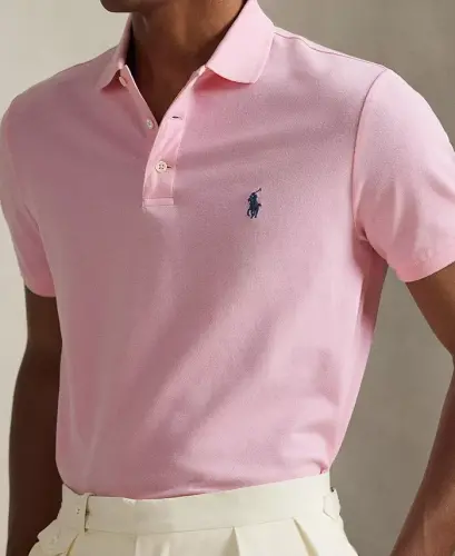 Men's Classic-Fit Mesh Polo Shirt - Carmel Pink - 2