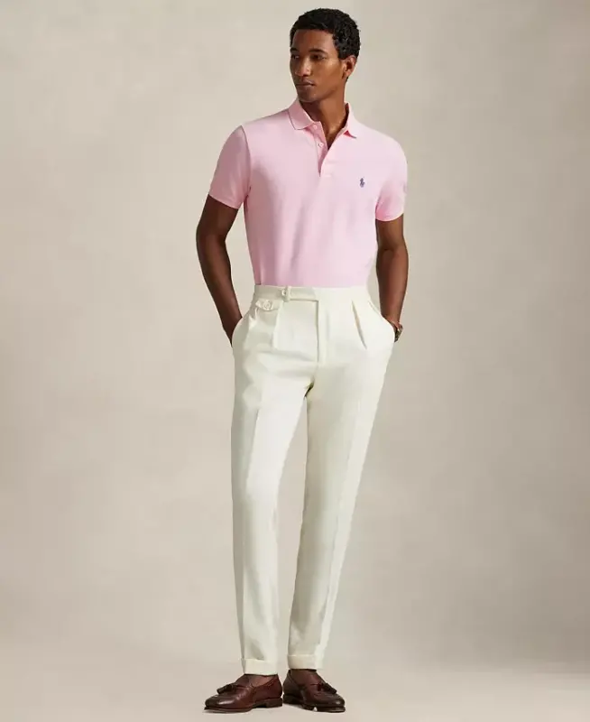 Men's Classic-Fit Mesh Polo Shirt - Carmel Pink - 5