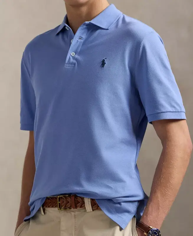 Men's Classic-Fit Mesh Polo Shirt - Fall Blue - 3