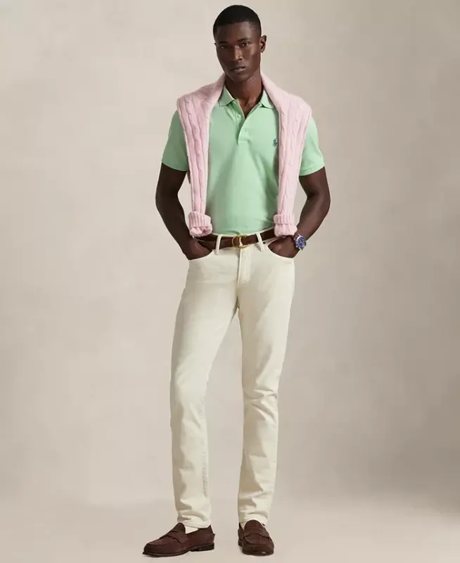 Men's Classic-Fit Mesh Polo Shirt - Pastel Mint - 5