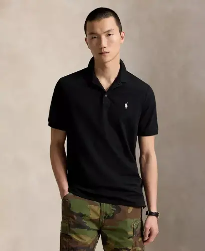 Men's Classic-Fit Stretch Mesh Polo Shirt - Polo Black/Smoke 