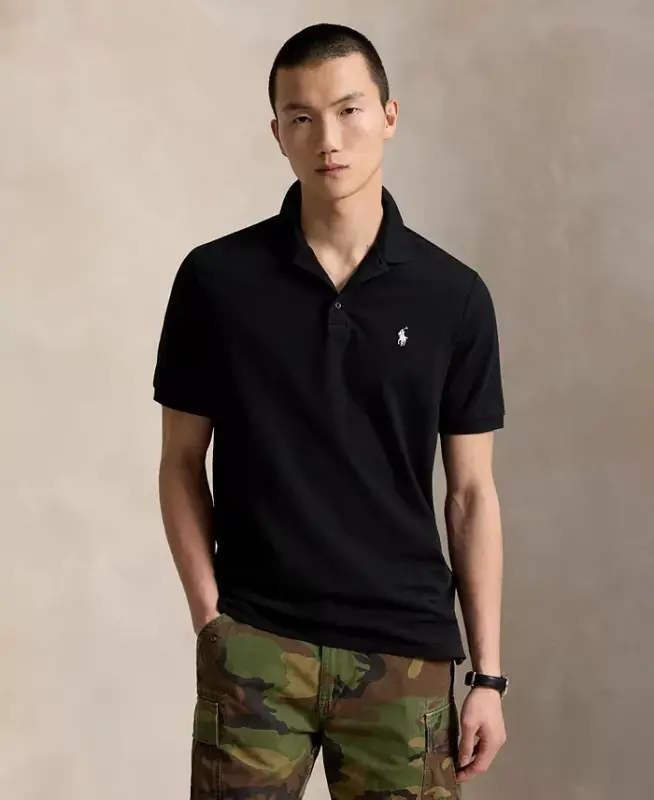 Men's Classic-Fit Stretch Mesh Polo Shirt - Polo Black/Smoke - POLO RALPH LAUREN