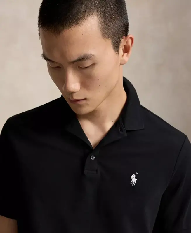 Men's Classic-Fit Stretch Mesh Polo Shirt - Polo Black/Smoke - 3