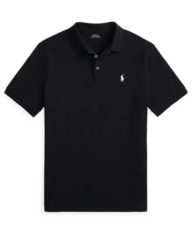 Men's Classic-Fit Stretch Mesh Polo Shirt - Polo Black/Smoke - 5