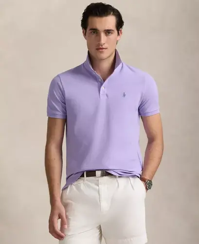 Men's Classic-Fit Mesh Polo Shirt - Powder Purple 