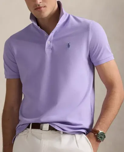 Men's Classic-Fit Mesh Polo Shirt - Powder Purple - 3