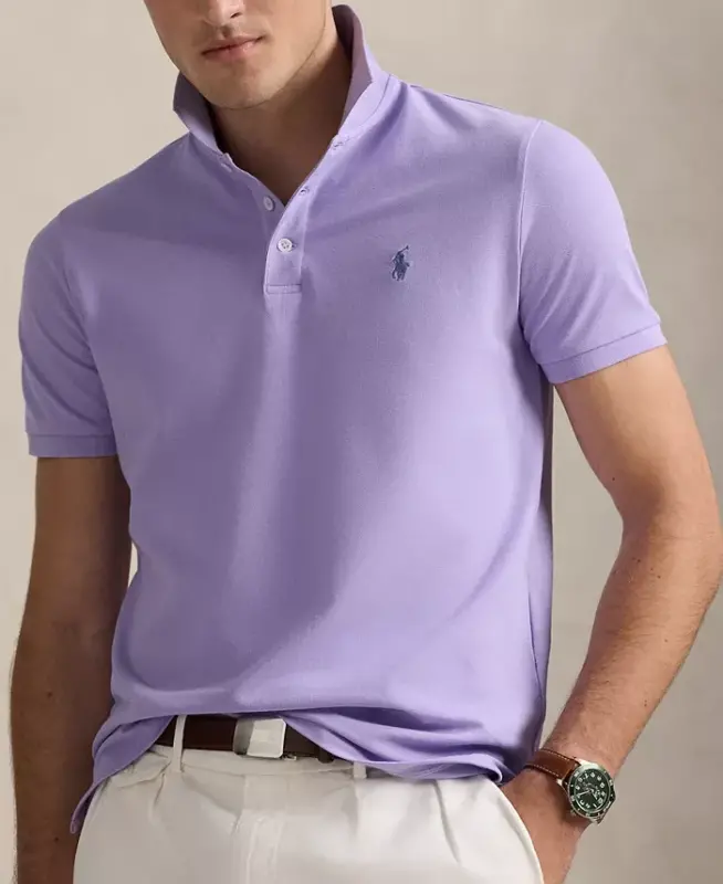 Men's Classic-Fit Mesh Polo Shirt - Powder Purple - 3