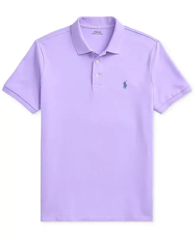 Men's Classic-Fit Mesh Polo Shirt - Powder Purple - 5