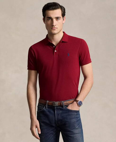 Men's Classic-Fit Stretch Mesh Polo Shirt Red Carpet - 1