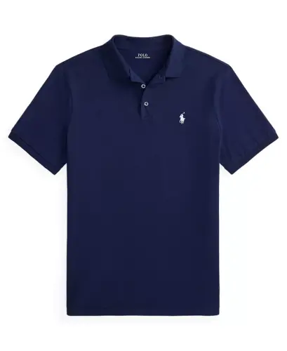 Men's Classic-Fit Stretch Mesh Polo Shirt - Refined Navy/Smoke - 5