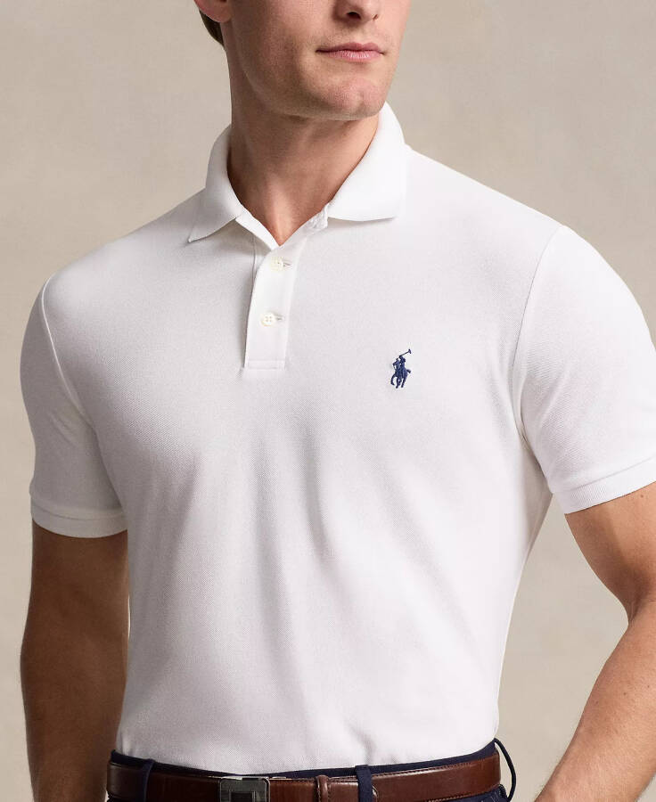 Men's Classic-Fit Stretch Mesh Polo Shirt White - 3