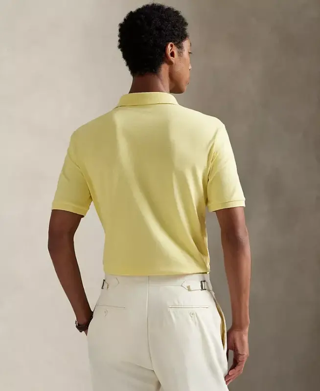 Men's Classic-Fit Stretch Mesh Polo Shirt-Wicket Yellow - 5