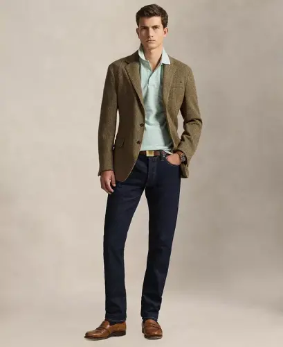 Men's Classic-Fit Stretch Oxford Mesh Polo - Faded Mint/White - POLO RALPH LAUREN (1)