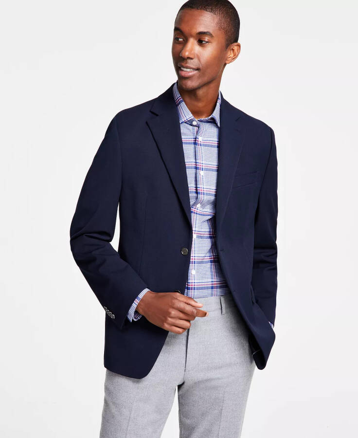 Men's Classic-Fit Stretch Solid Blazers Navy - 1