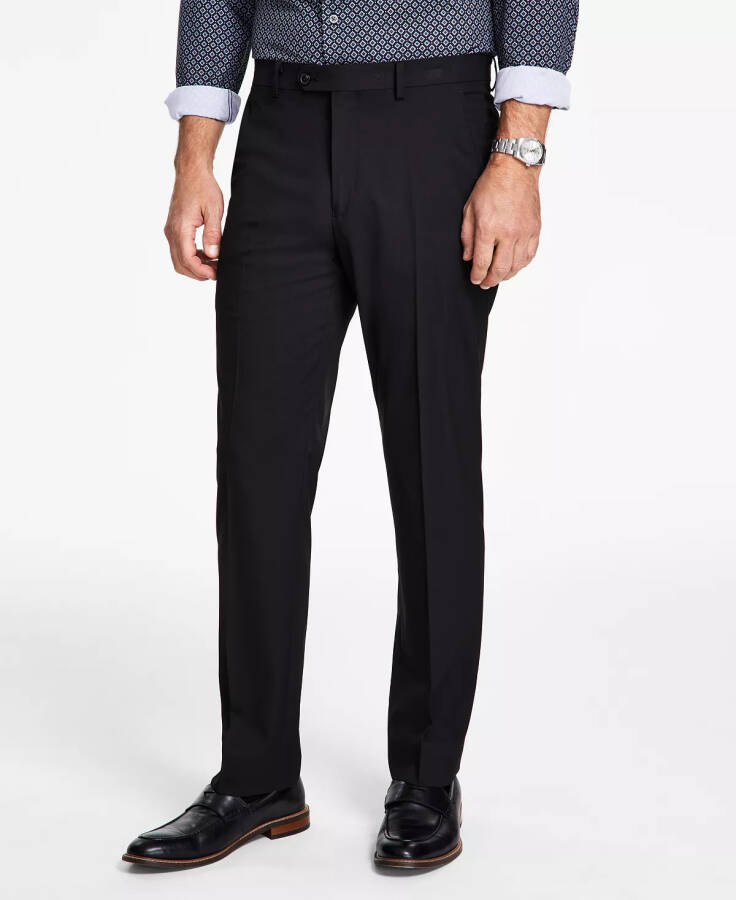 Men's Classic-Fit Stretch Solid Suit Pants, Created for Modazone Black - 2