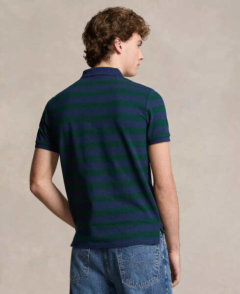 Men's Classic-Fit Striped Mesh Polo Shirt Moss Agate/spring Navy - 2