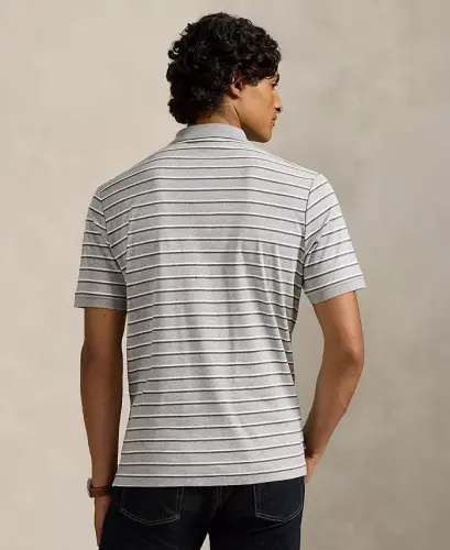 Men's Classic-Fit Striped Soft Cotton Polo - Andover Heather Gray Multi - 4