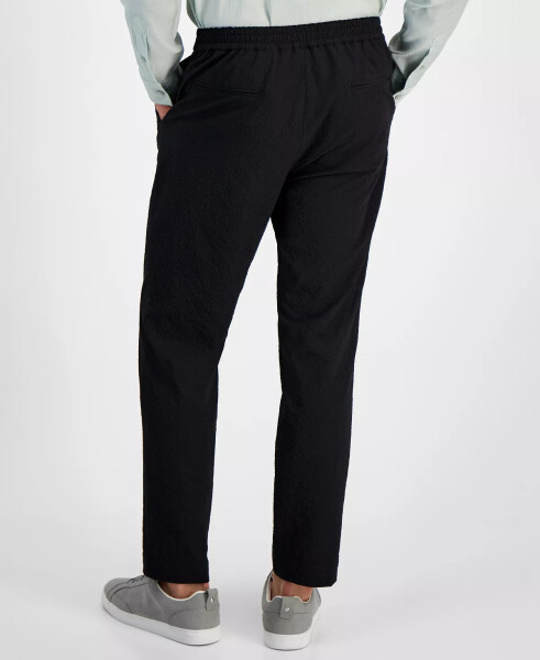 Men's Classic-Fit Textured Seersucker Suit Pants, Created for Modazone Deep Black - 2