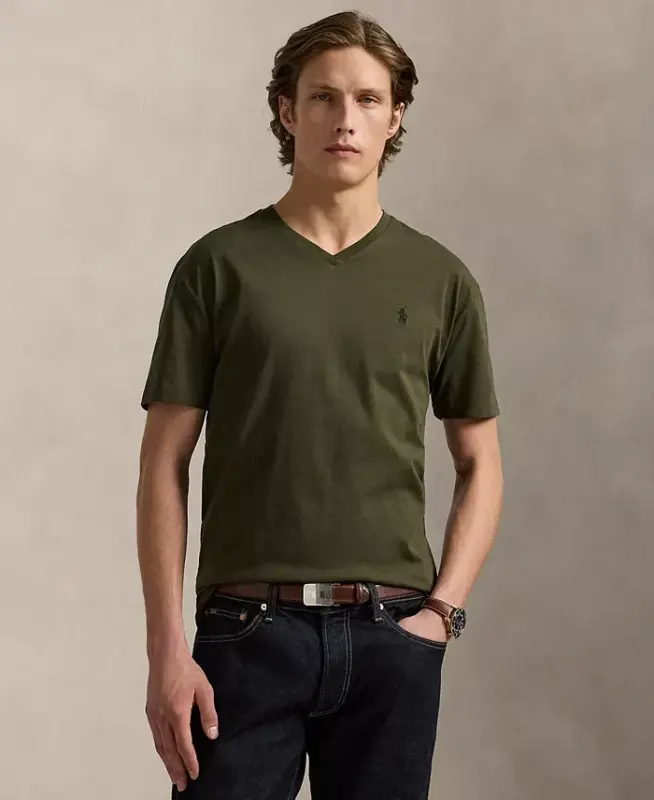 Men's Classic-Fit V-Neck T-Shirt - COMPANY OLIVE/C8526 - 1