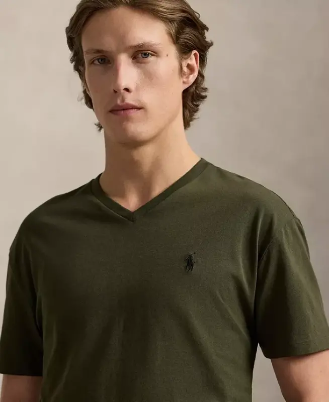 Men's Classic-Fit V-Neck T-Shirt - COMPANY OLIVE/C8526 - 3