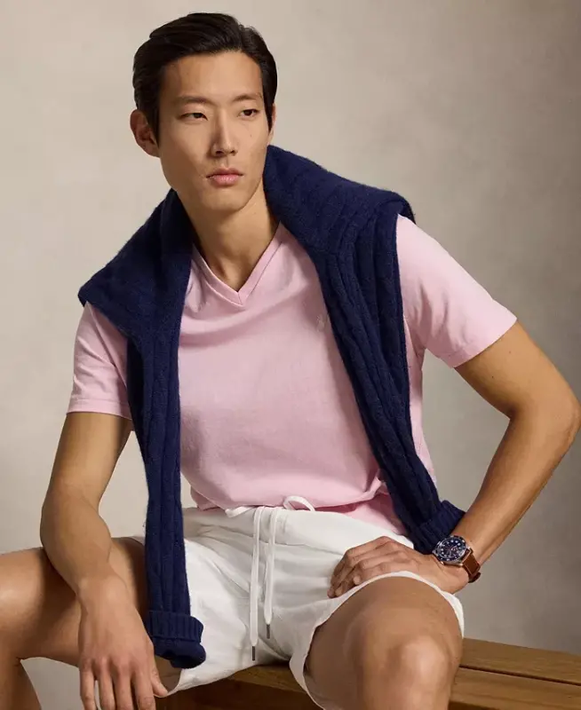 Men's Classic-Fit V-Neck T-Shirt - Garden Pink - POLO RALPH LAUREN