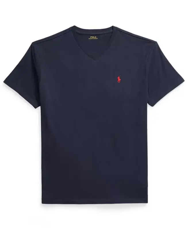 Men's Classic-Fit V Neck T-Shirt-Ink Blue - 5