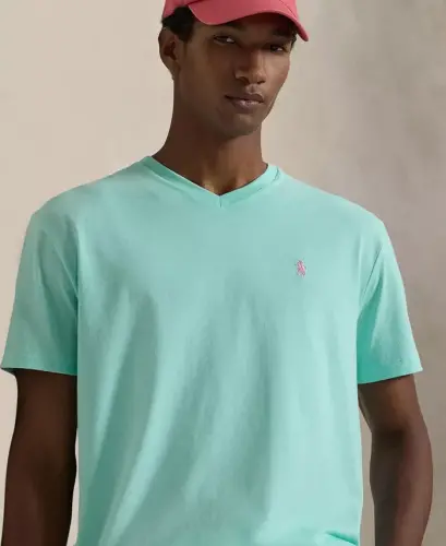 Men's Classic-Fit V-Neck T-Shirt - New Aqua - 3