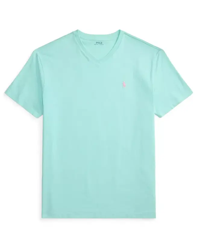 Men's Classic-Fit V-Neck T-Shirt - New Aqua - 5
