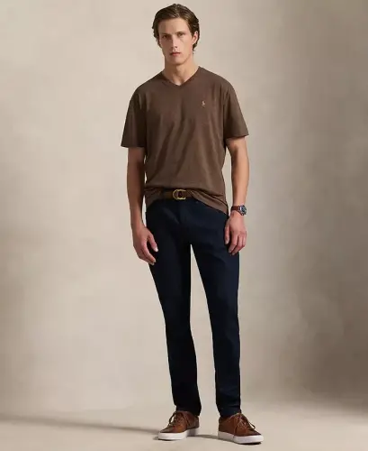 Men's Classic-Fit V-Neck T-Shirt - Nutmeg Brown Heather - POLO RALPH LAUREN (1)