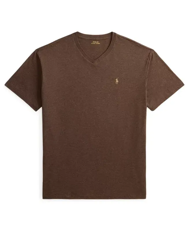 Men's Classic-Fit V-Neck T-Shirt - Nutmeg Brown Heather - 5