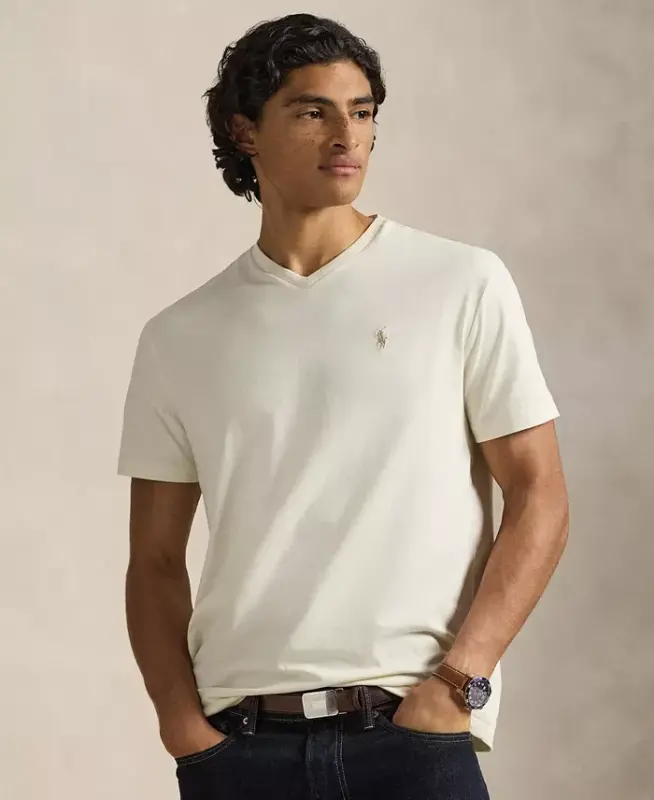 Men's Classic-Fit V-Neck T-Shirt - ParcModazoneent Cream - POLO RALPH LAUREN