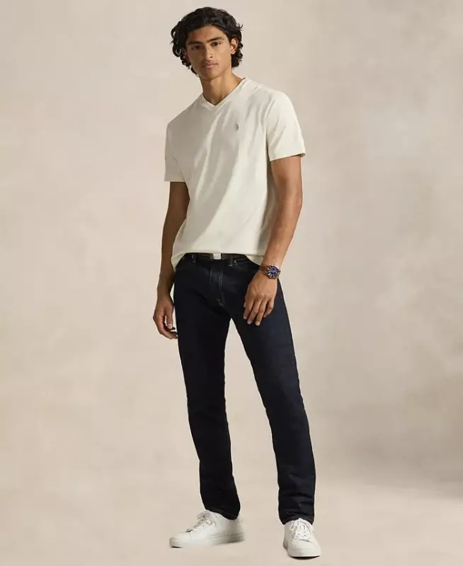 Men's Classic-Fit V-Neck T-Shirt - ParcModazoneent Cream - 2