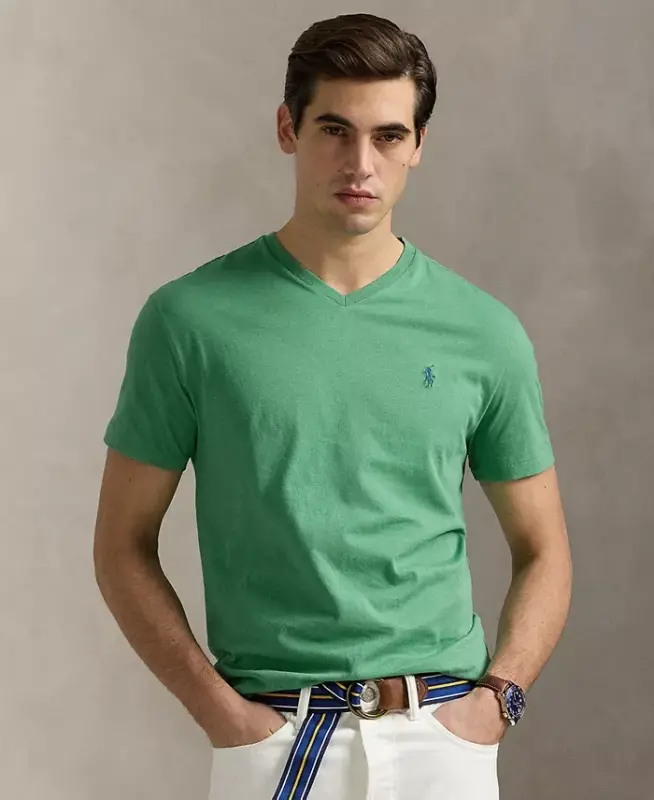 Men's Classic-Fit V-Neck T-Shirt - Pompano Orange - POLO RALPH LAUREN