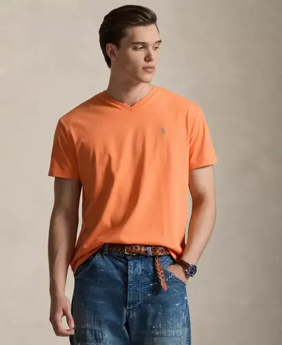 Men's Classic-Fit V-Neck T-Shirt - Pompano Orange 