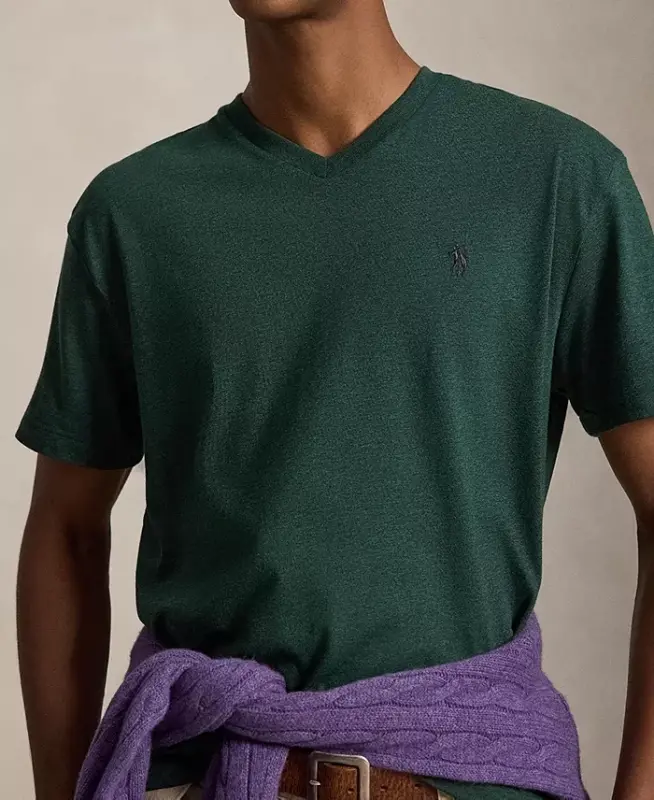 Men's Classic-Fit V-Neck T-Shirt - SCOTCH PINE HEATHER/C4939 - 2