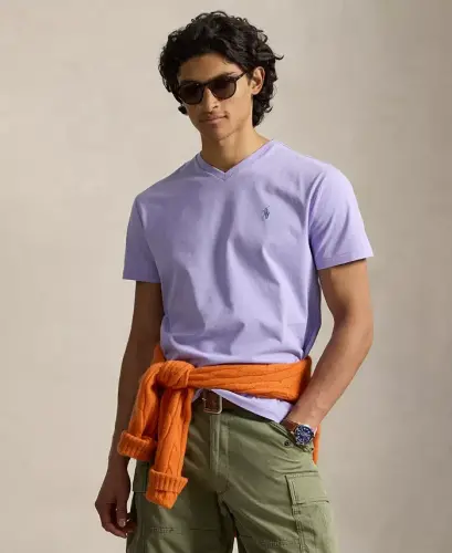 Men's Classic-Fit V-Neck T-Shirt - Sky Lavender 