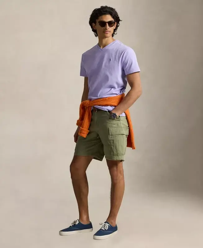 Men's Classic-Fit V-Neck T-Shirt - Sky Lavender - 4
