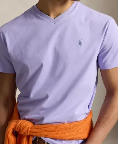 Men's Classic-Fit V-Neck T-Shirt - Sky Lavender - 3