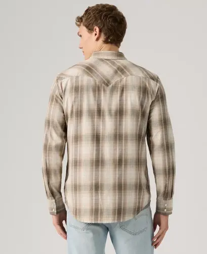 Men's Classic-Fit Western Shirt - Beige plaid - 4