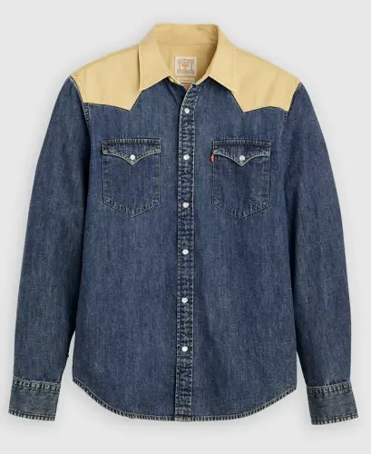 Men's Classic-Fit Western Shirt - Blue - 15