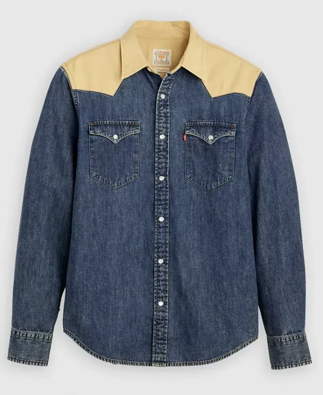 Men's Classic-Fit Western Shirt - Blue - 15