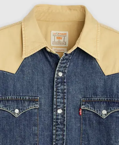 Men's Classic-Fit Western Shirt - Blue - 16