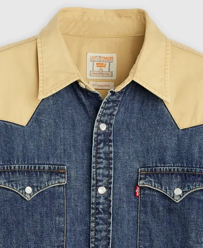 Men's Classic-Fit Western Shirt - Blue - 6