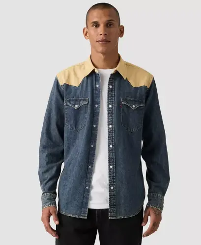 Men's Classic-Fit Western Shirt - Blue - 1