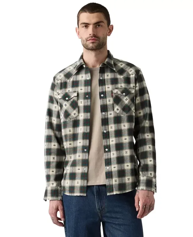 Men's Classic-Fit Western Shirt - Coffee - 1