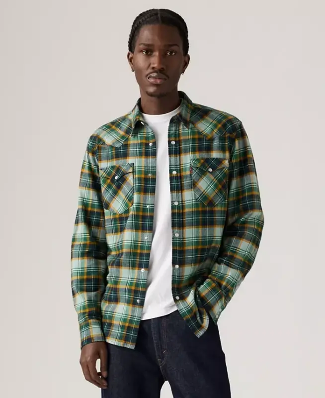 Men's Classic-Fit Western Shirt - Julius Plaid Abyss - LEVI'S