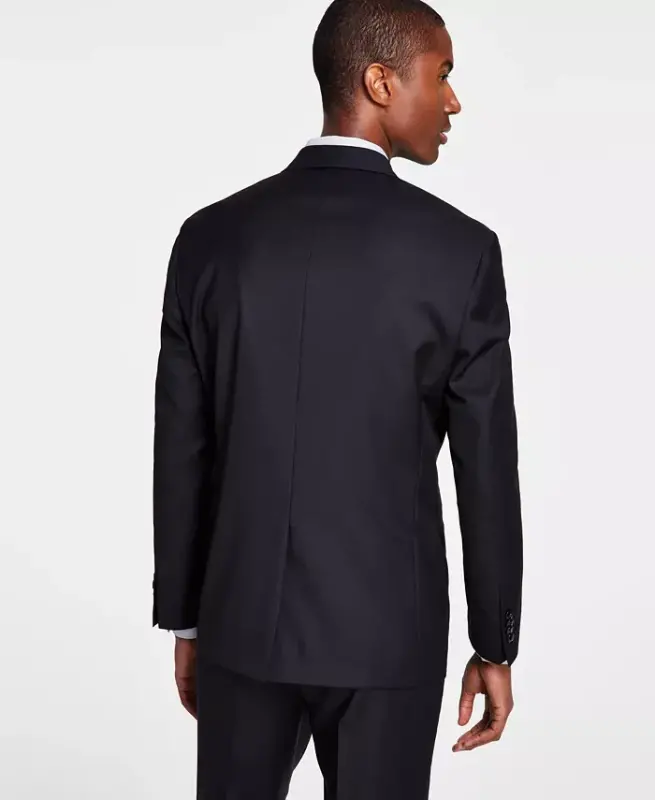 Men's Classic-Fit Wool-Blend Stretch Solid Suit Jacket - 2