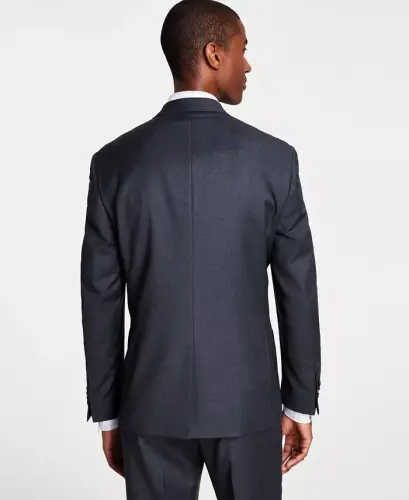 Men's Classic-Fit Wool-Blend Stretch Solid Suit Jacket-Grey - 2